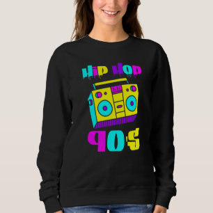 90's Hip Hop Muziek Retro Boombox Kleurrijk Trui