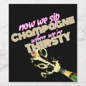 90's Hip Hop Throwback Baby shower Mousserende Wij Wijn Etiket (Enkel label)