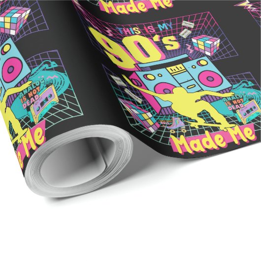90's Hip Hop Vibes Retro maakte me Cadeaupapier (Rol Hoek)