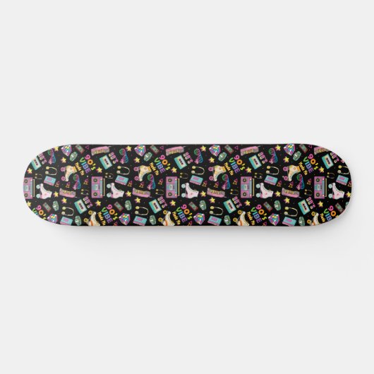 90's Hip Hop Vibes Retro maakte me patroon Skateboard (Horizontaal)