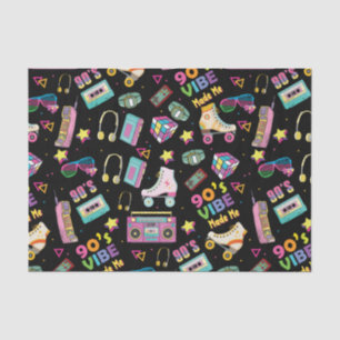 90's Hip Hop Vibes Retro maakte me patroon Tissuepapier