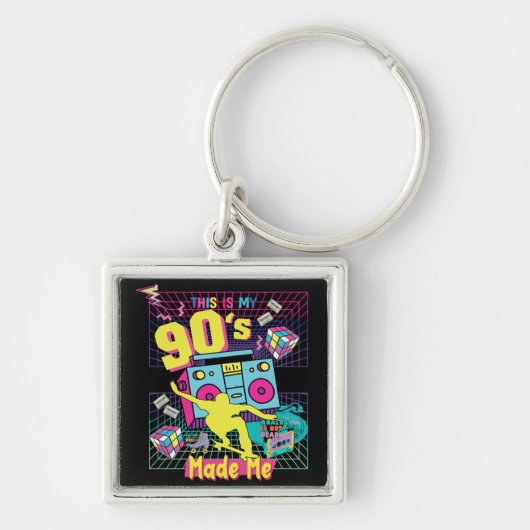 90's Hip Hop Vibes Retro maakte me Sleutelhanger (Voorkant)