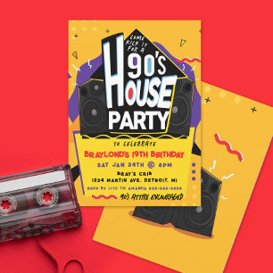 90's House Party Uitnodiging