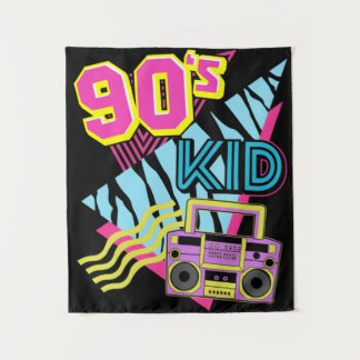 90's Kid Boombox Jaren 90 Nostalgie 80s Wandkleed