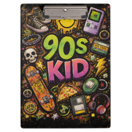 90s Kids Retro Pizza Fun Pattern Klembord