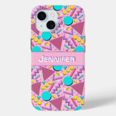 90s Kind Roze Retro Geometrisch Gepersonaliseerd Case-Mate iPhone Case (Achterkant)
