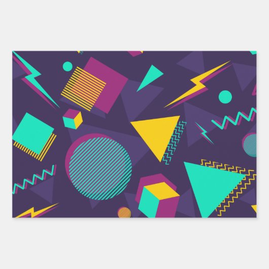 90s Memphis-Stijl Patroon Inpakpapier Vel (Voorkant 2)