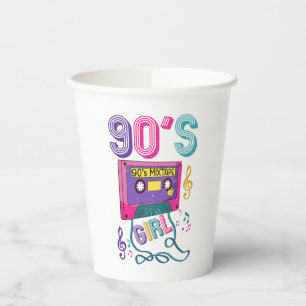 90's Mix Tape Girl Cassette Birthday Papieren Bekers