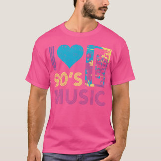 90s Muziek Ik hou van 90s Muziek Muziek Audio Cass T-shirt