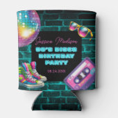 90s Neon Disco Verjaardag Blikjeskoeler (Achterkant)