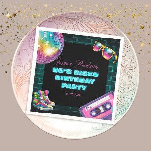 90s Neon Disco Verjaardag Servet