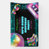 90s Neon Disco Verjaardag Spandoek (Verticaal)