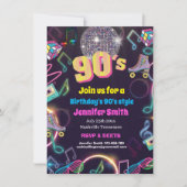 90's Neon Disco Vibes Retro Stijl Kaart (Voorkant)