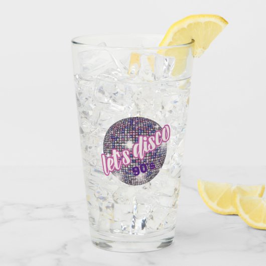 90's Neon Disco Vibes Retro Style Glas (Achterkant ijs)