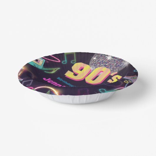 90's Neon Disco Vibes Retro Style Papieren Kommen (Gebogen)