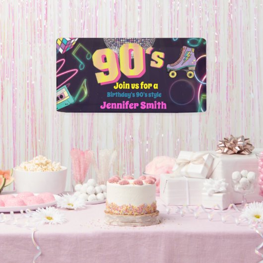 90's Neon Disco Vibes Retro Style Spandoek (Feest)