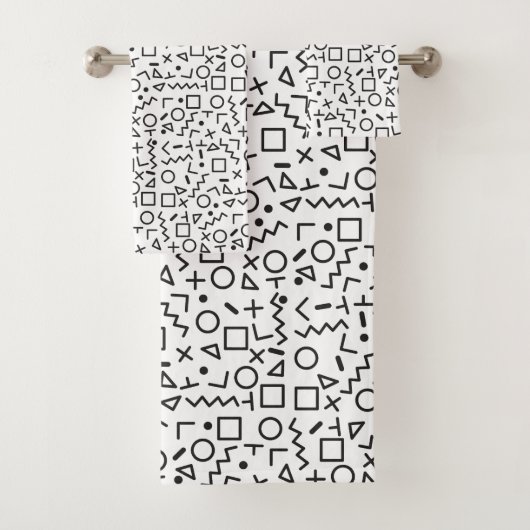 90's Noir & Blanc Retro Shapes Motif (En situation)