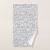 90's Noir & Blanc Retro Shapes Motif (Serviette à main)