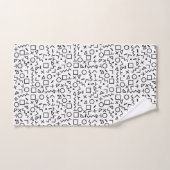 90's Noir & Blanc Retro Shapes Motif (Serviette à main)
