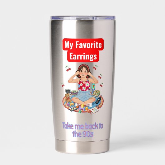 90s Nostalgia girl  Geïsoleerde Drinkbeker (Voorkant)