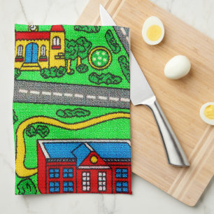 90s nostalgie, Auto Road nostalgie Race Mat stad Theedoek