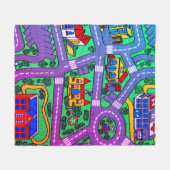 90s nostalgie, Track tapijt Auto Road nostalgisch Fleece Deken (Voorkant (Horizontaal))