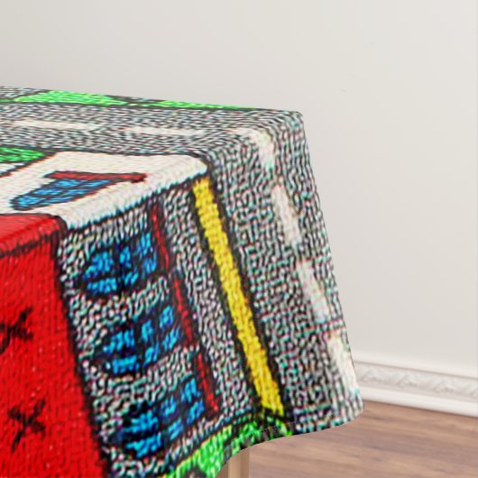 90s nostalgie, Track tapijt Auto Road nostalgisch Tafelkleed (Voorbeeld)