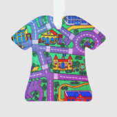 90s nostalgisch, Track tapijt Auto Road nostalgie Ornament (voorkant)