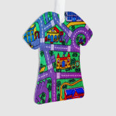 90s nostalgisch, Track tapijt Auto Road nostalgie Ornament (voorkant)