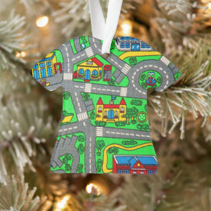 90s nostalgisch, Track tapijt Auto Road nostalgie Ornament