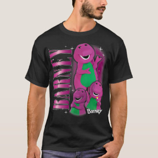 90's Paarse Dinosaurus Character Collage T-shirt