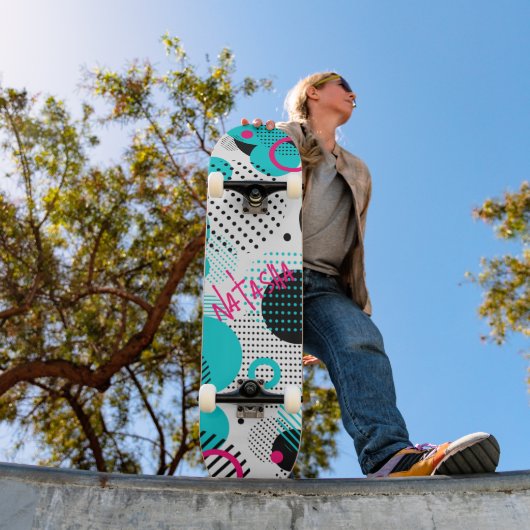 90's Pop Art Geometrisch Skateboard (Buiten 1)