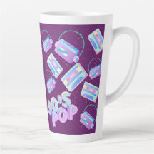 90s popmuziek patroon pictogrammen cassettespeler