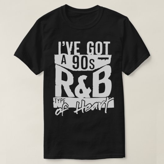 90s R&B Throwback 1990s Heart Quote Love Songs Mus T-shirt (Design voorkant)