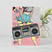 90s Retro Era Theme Party Event Kaart (Staand voorkant)