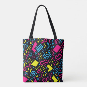 90s Retro Geometrische Canvas tas Kleurrijke neo