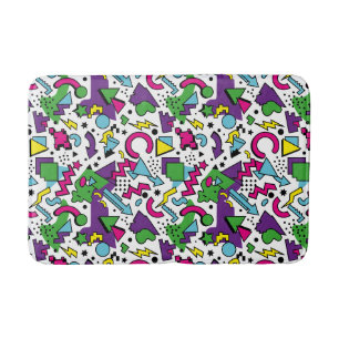 90s Retro Paars Turquoise Groen Memphis Stijl Badmat