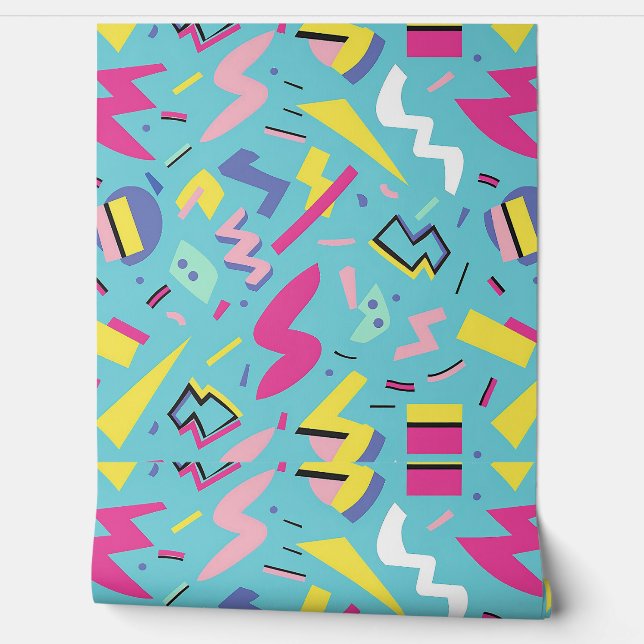 90s Retro Pop Art Pattern Behang (Afrollen)