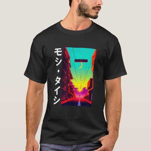 90's Retro Synthwave Japanese Vaporwave Otaku Aest T-shirt (Voorkant)