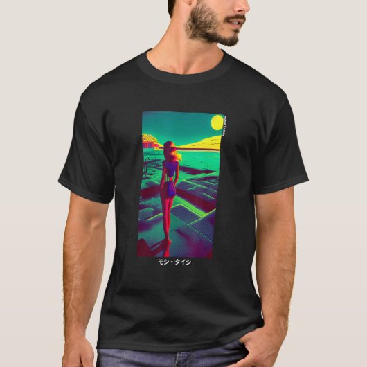 90's Retro Synthwave Japanese Vaporwave Otaku Aest T-shirt (Voorkant)