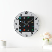 90s Retro Tech and Web Icon Pattern Grote Klok (Huis)