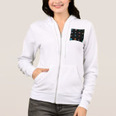 90s Retro Tech and Web Icon Pattern Hoodie (Voorkant)