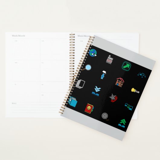 90s Retro Tech and Web Icon Pattern Planner (Display)