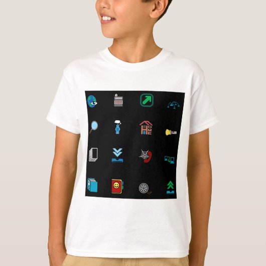 90s Retro Tech and Web Icon Pattern T-shirt (Voorkant)