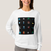 90s Retro Tech and Web Icon Pattern T-shirt (Voorkant)