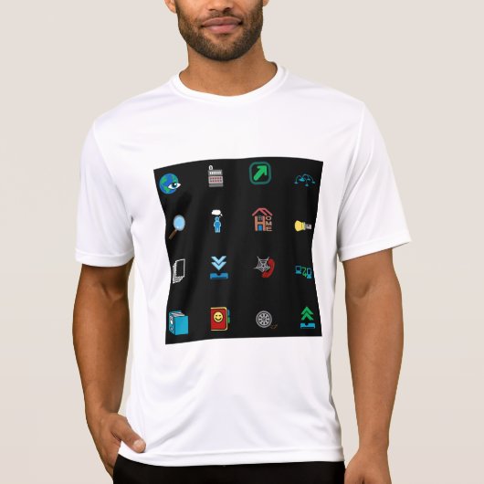 90s Retro Tech and Web Icon Pattern T-shirt (Voorkant)