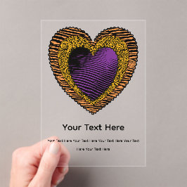 90s Rockabilly Punk Heart Tattoo Style Pattern Acryl Uitnodigingen