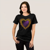 90s Rockabilly Punk Heart Tattoo Style Pattern Tri-Blend Shirt (Voorkant volledig)