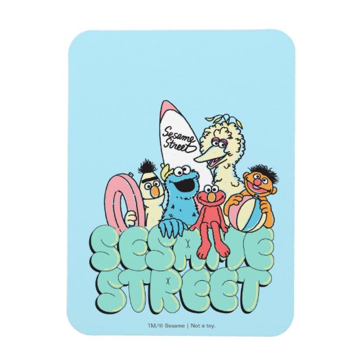 90's Sesamstraat  Surf Magneet (Verticaal)