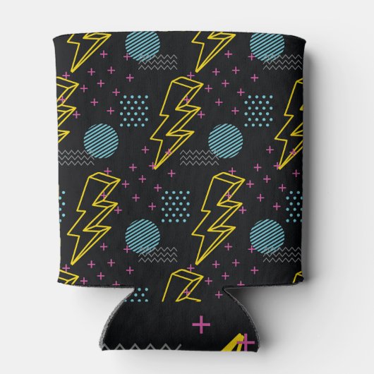 90's stijl: kleurrijk abstract patroon blikjeskoeler (Achterkant)